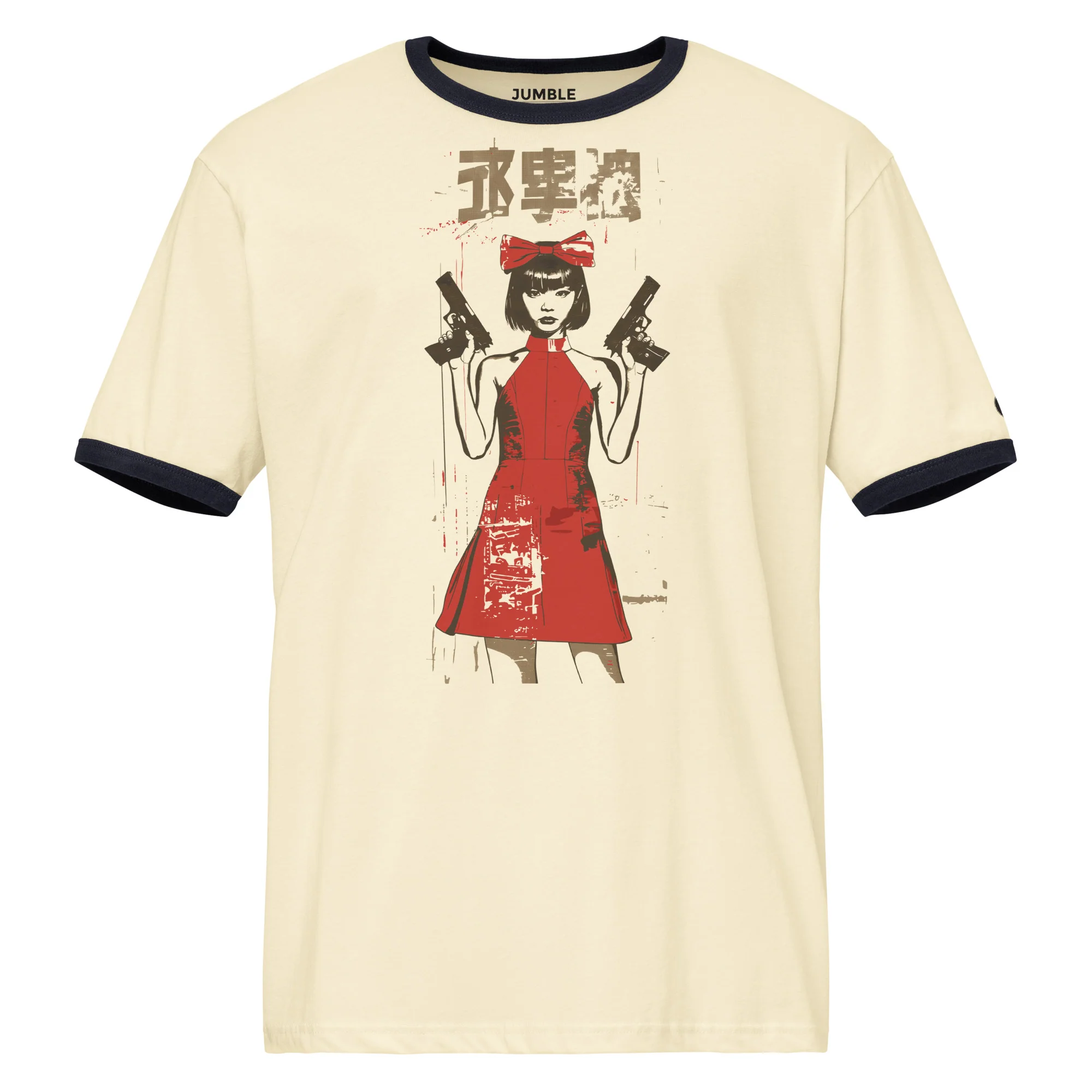 Akai Hanran (Red Rebellion) Retro Ringer Regular Fit T-Shirt | Next Level - Image 4