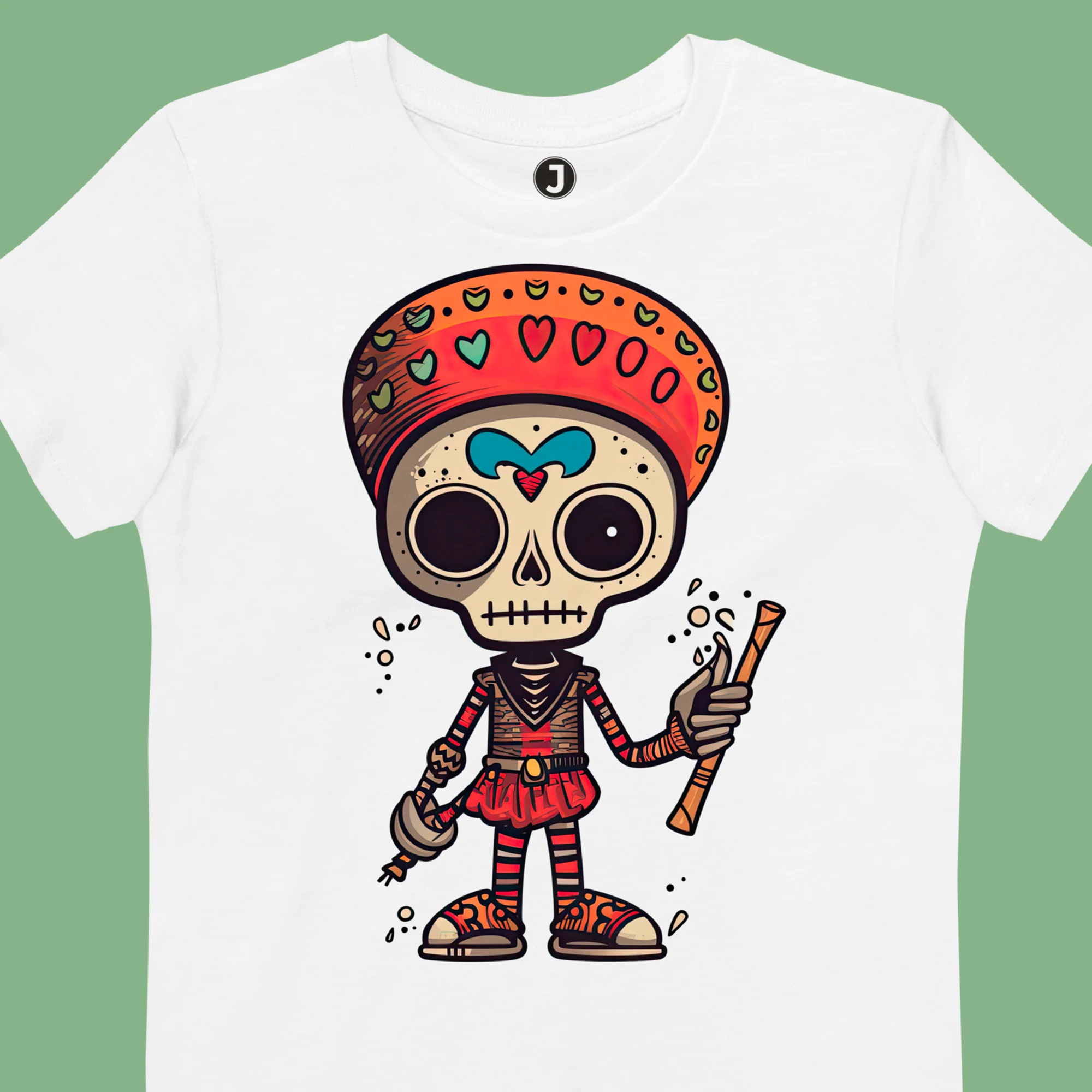Calavera Delights Organic Cotton Kids T-Shirt - Image 3