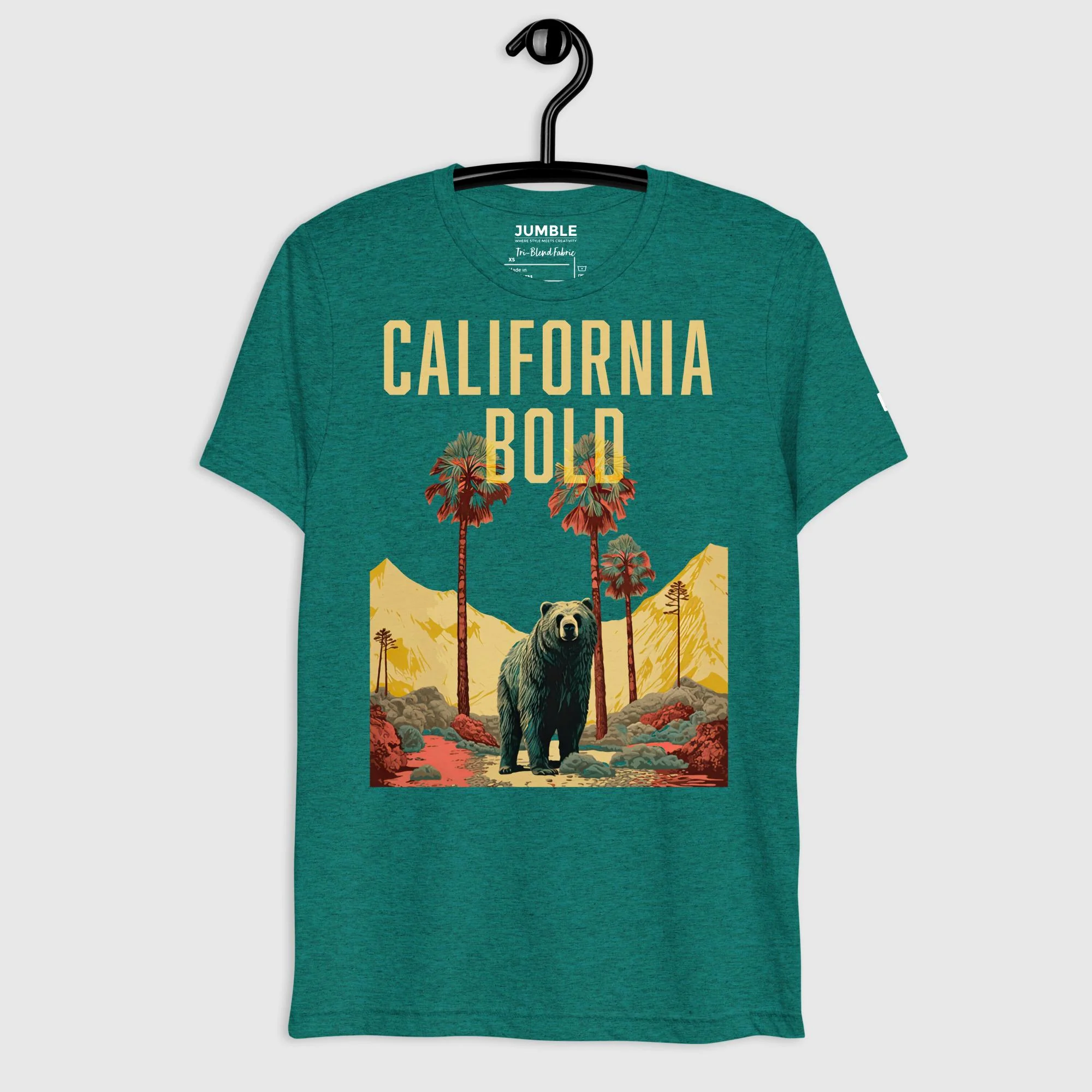 California Bold Lightweight Short Sleeve Vintage T-Shirt | Tri-Blend