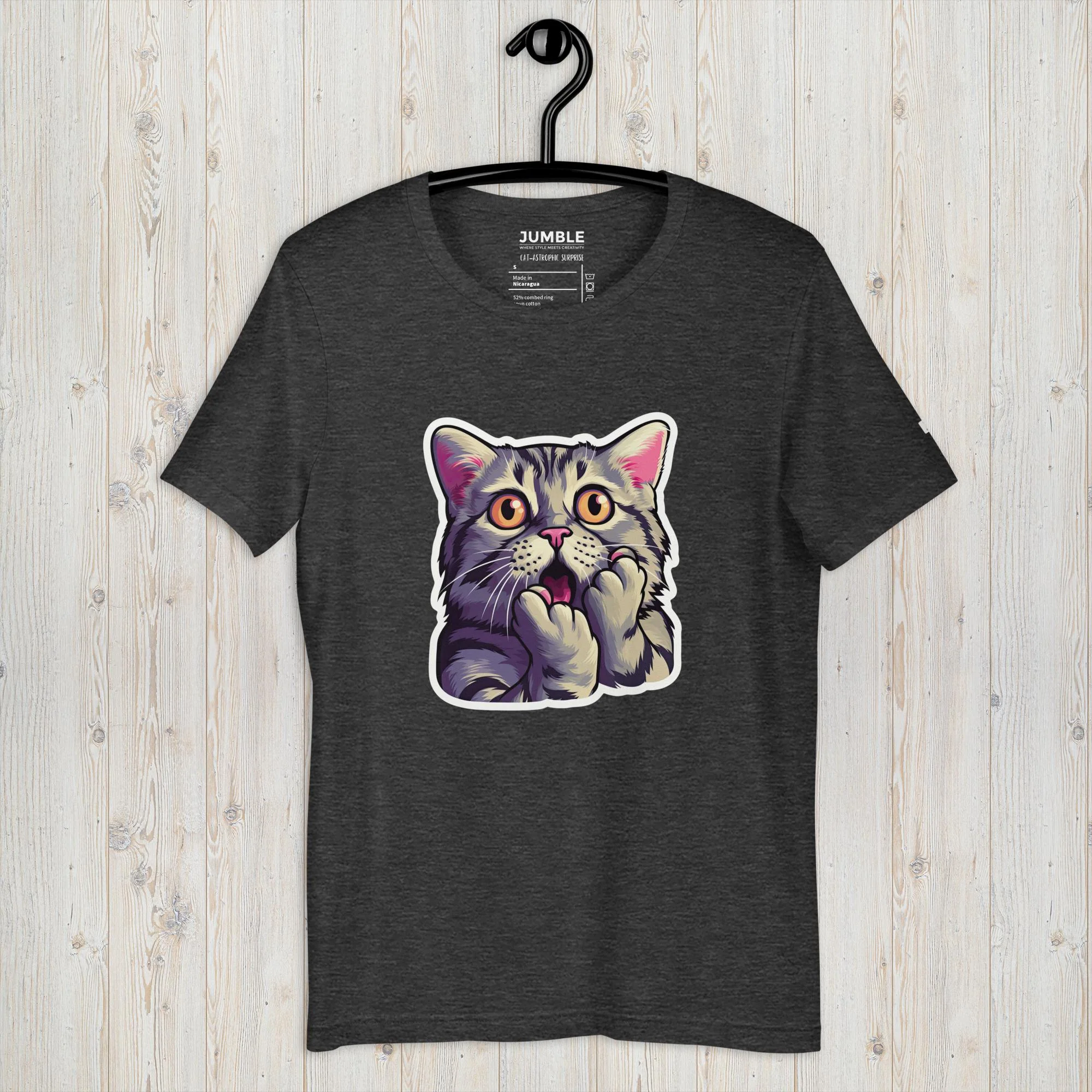Cat-astrophic Surprise Modern Regular Fit T-Shirt | Bella+Canvas - Image 10