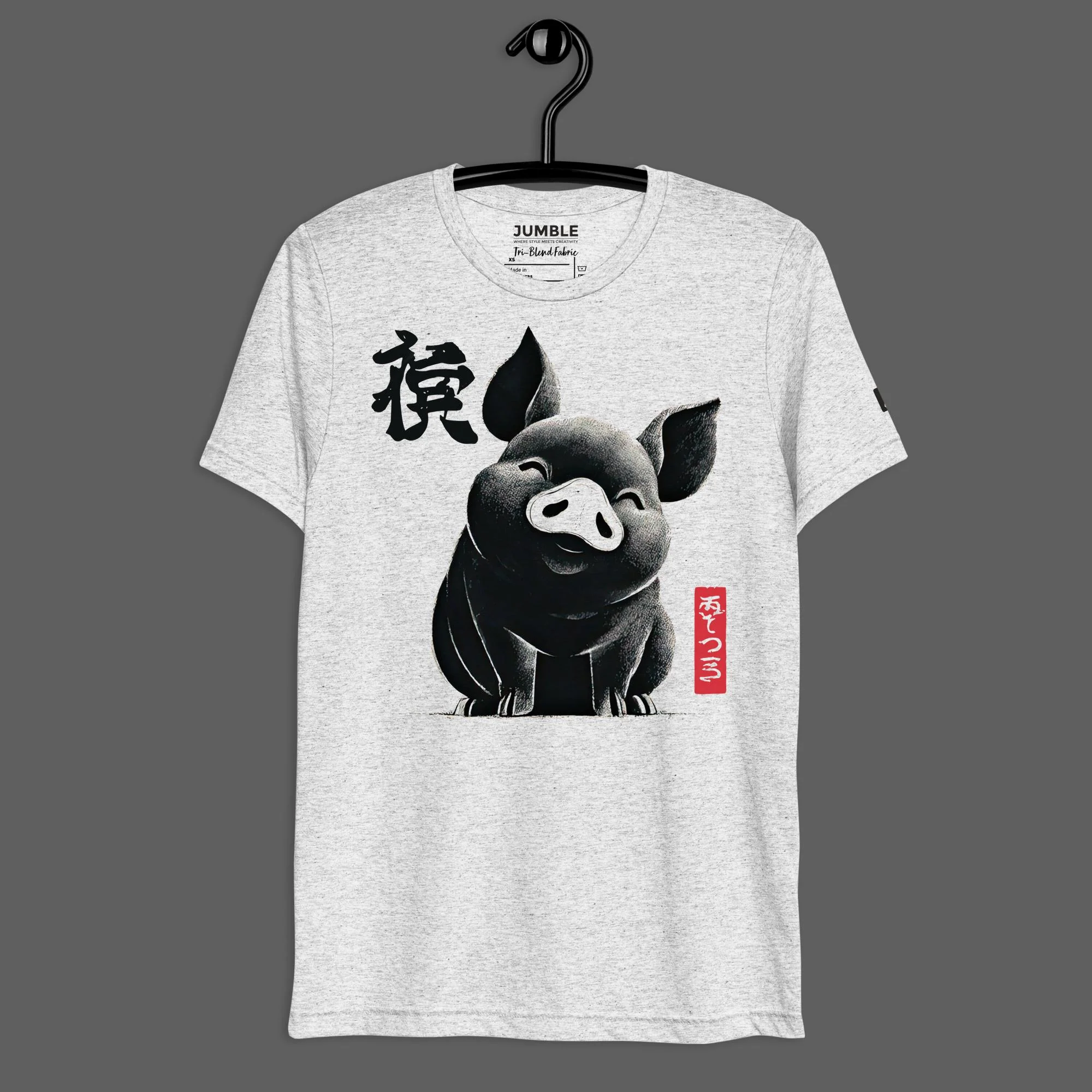 Chibi Buta sleeve vintage T-Shirt | Tri-Blend