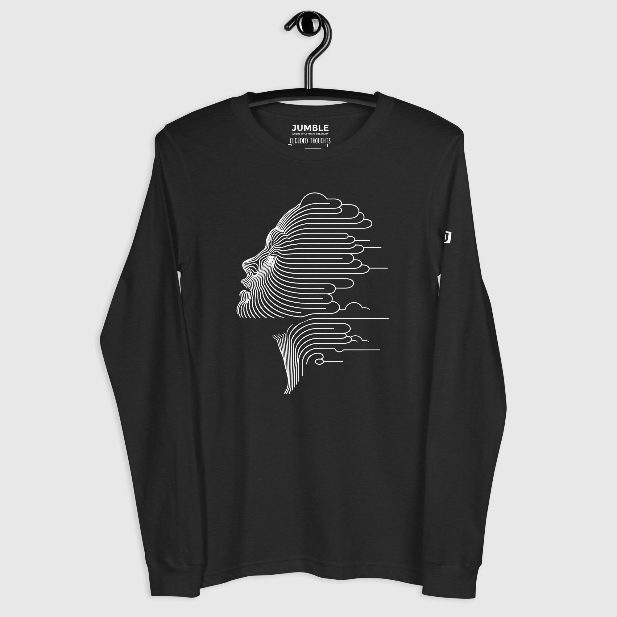 Clouded Thoughts Long Sleeve T-Shirt | Bella+Canvas - Image 2
