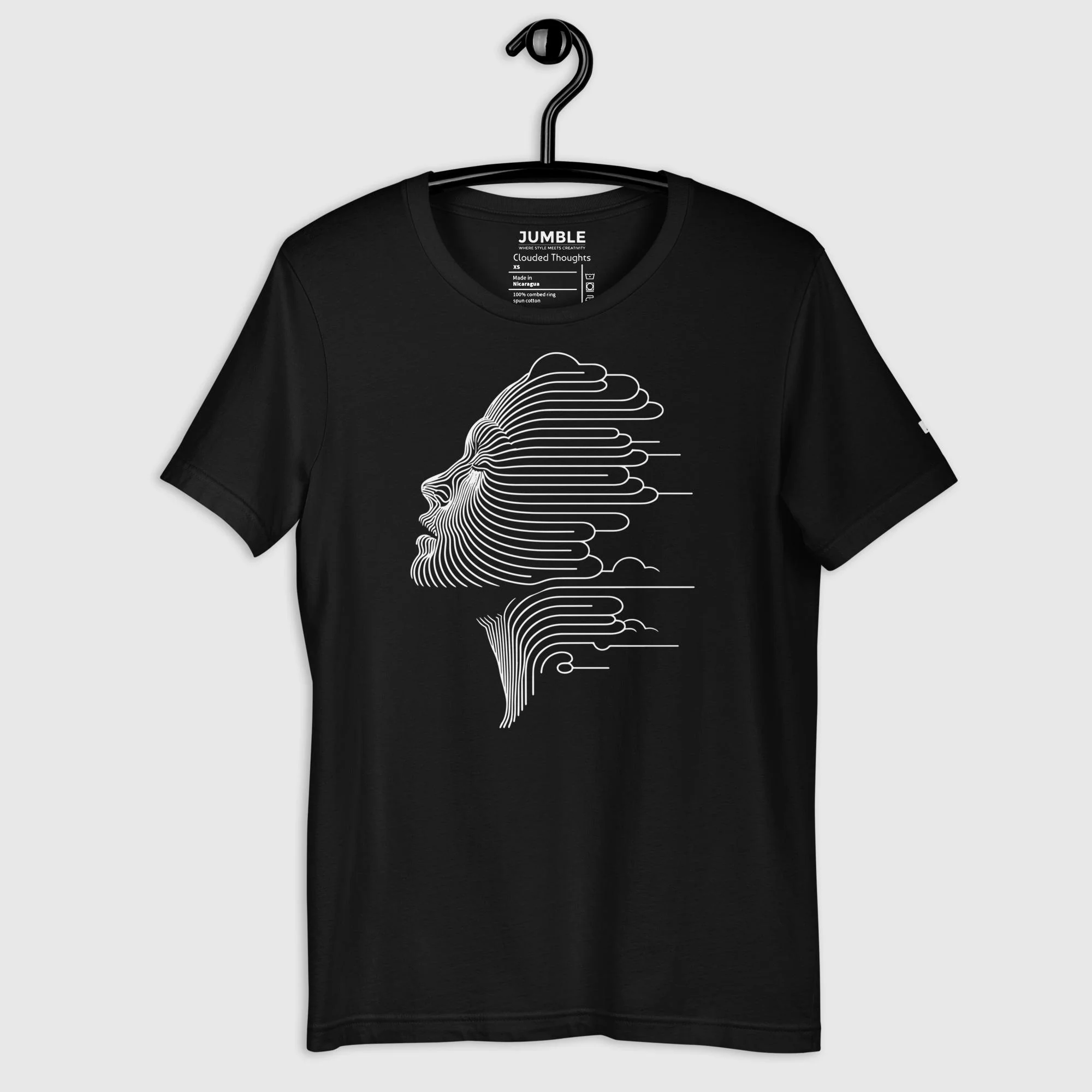 Clouded Thoughts Modern Regular Fit T-Shirt | Bella+Canvas - Image 2