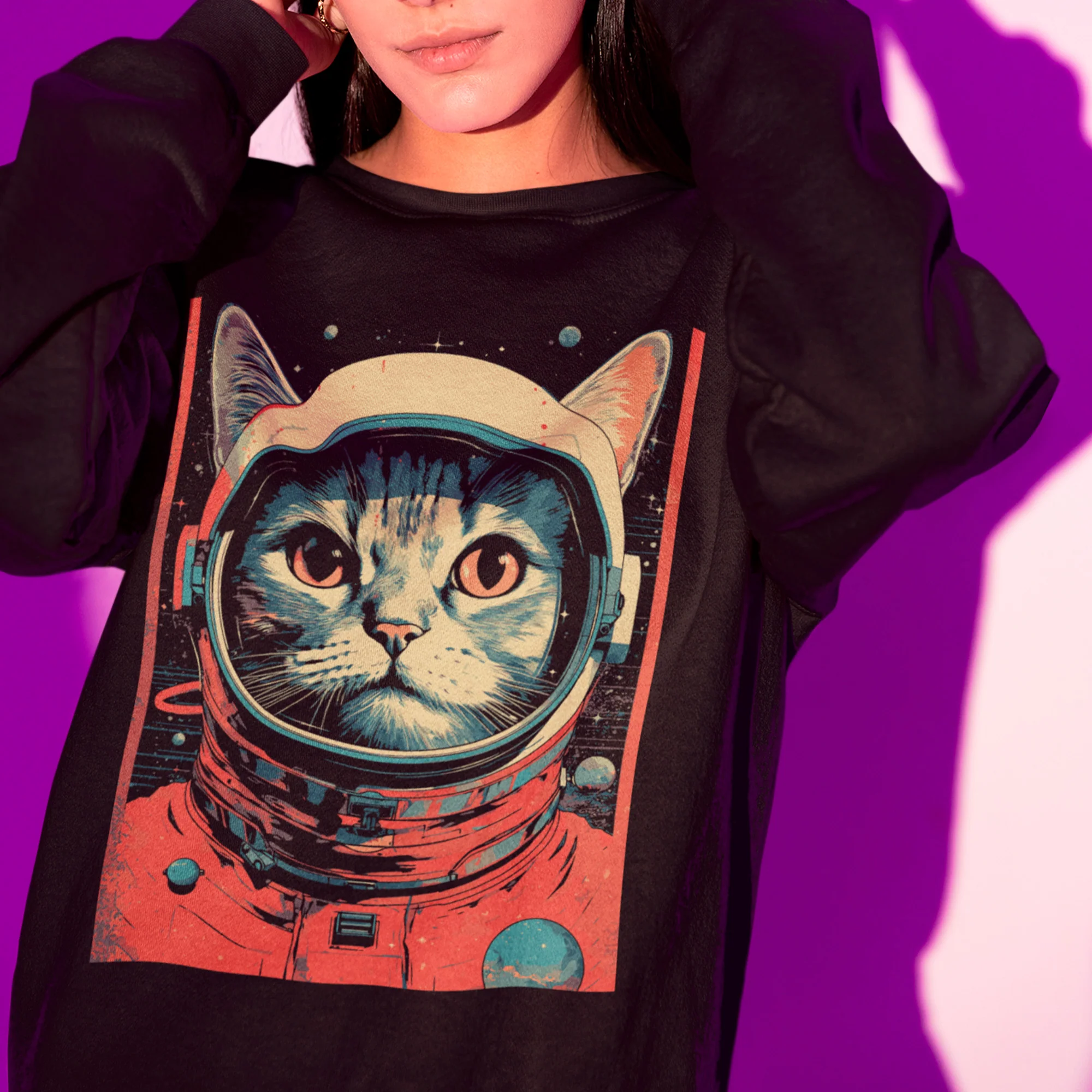 Cosmic Kitty- Premium Sweatshirt | Cotton Heritage - Image 2