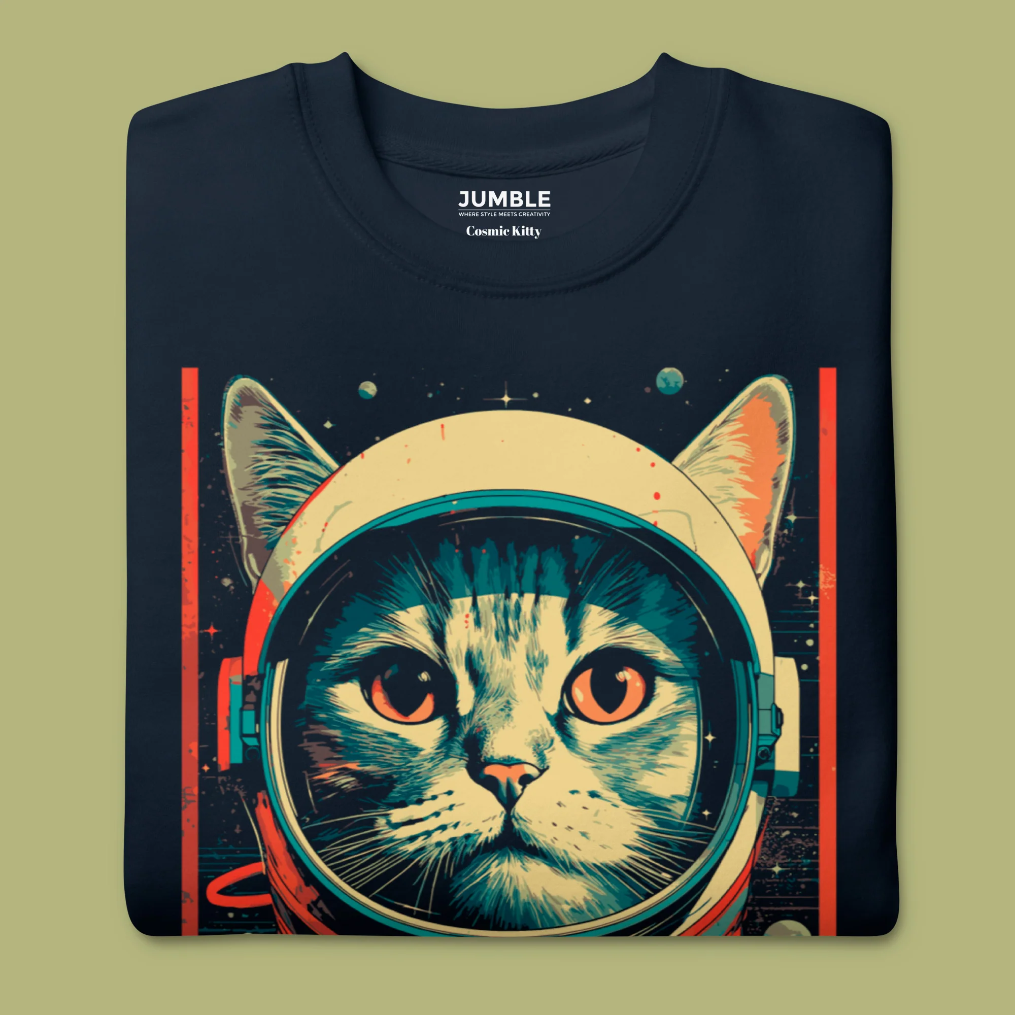 Cosmic Kitty- Premium Sweatshirt | Cotton Heritage - Image 3