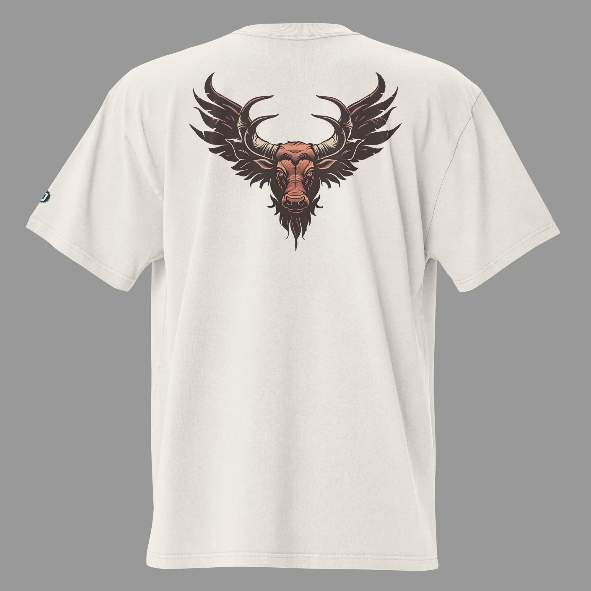 Devine Horns Men's Oversized Faded T-Shirt (back print) | AS Colour - Image 2