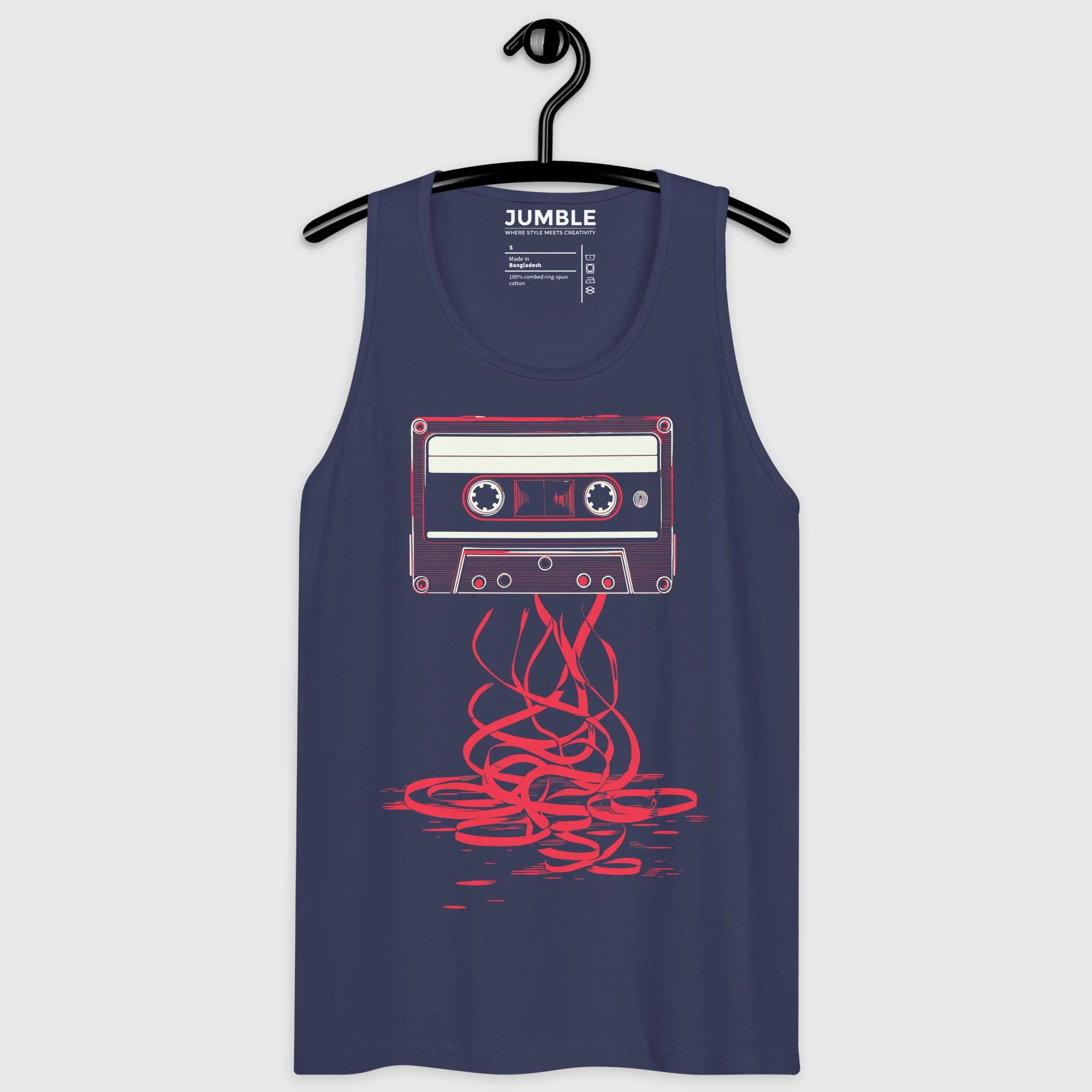 Echoes on Repeat Men's Premium Tank Top | Cotton Heritage - Image 4