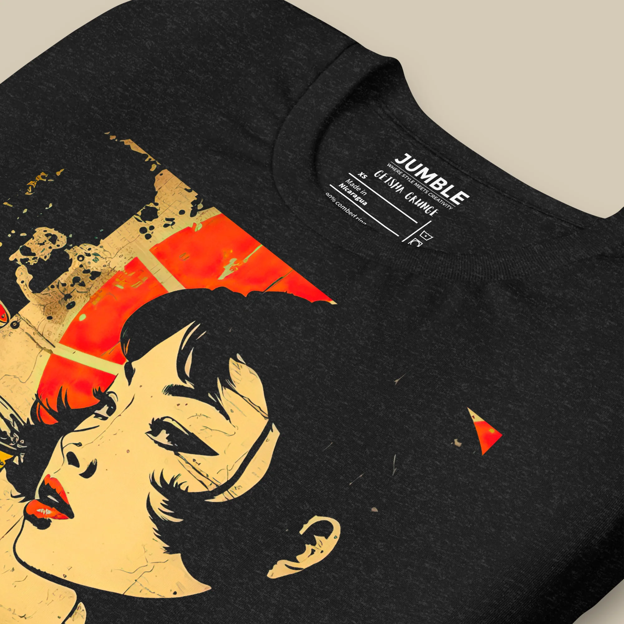 Geisha Grunge Modern Regular Fit T-Shirt | Bella+Canvas - Image 2