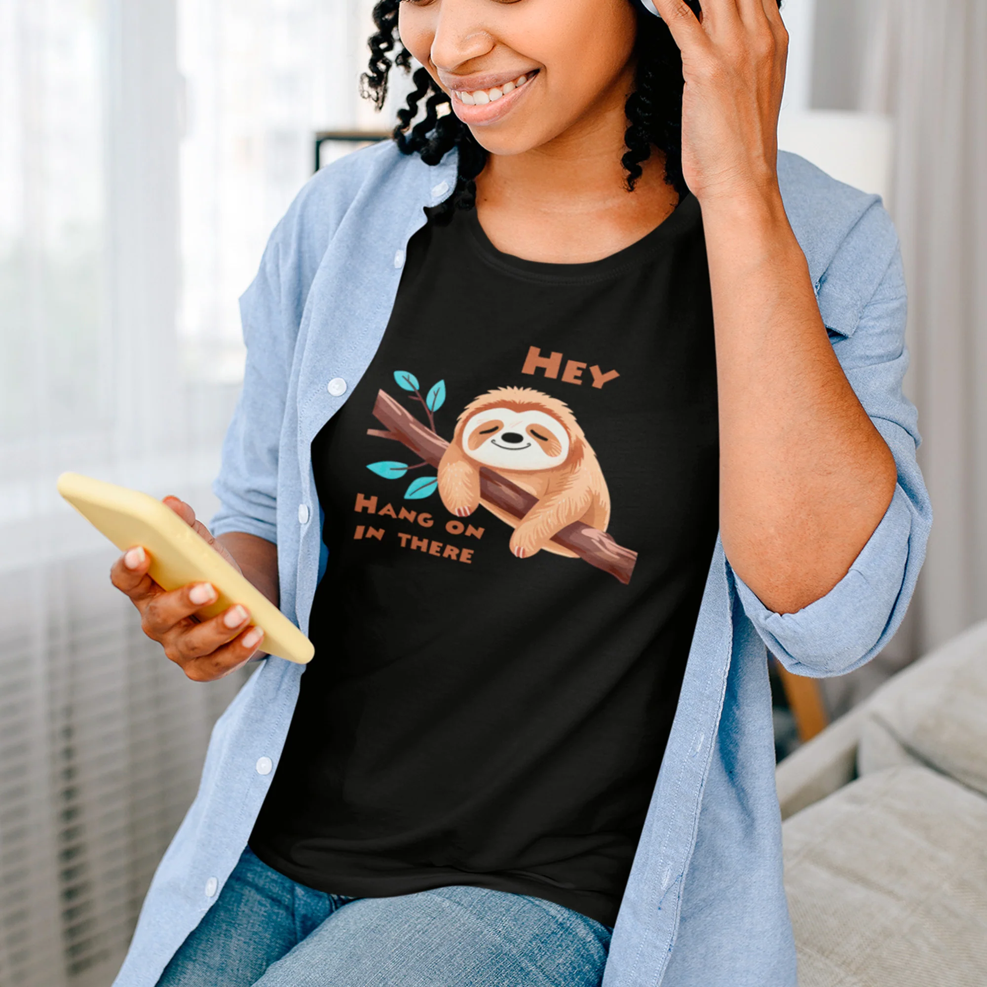 Hey, Hang on in there organic cotton T-Shirt | Stanley/Stella - Image 2