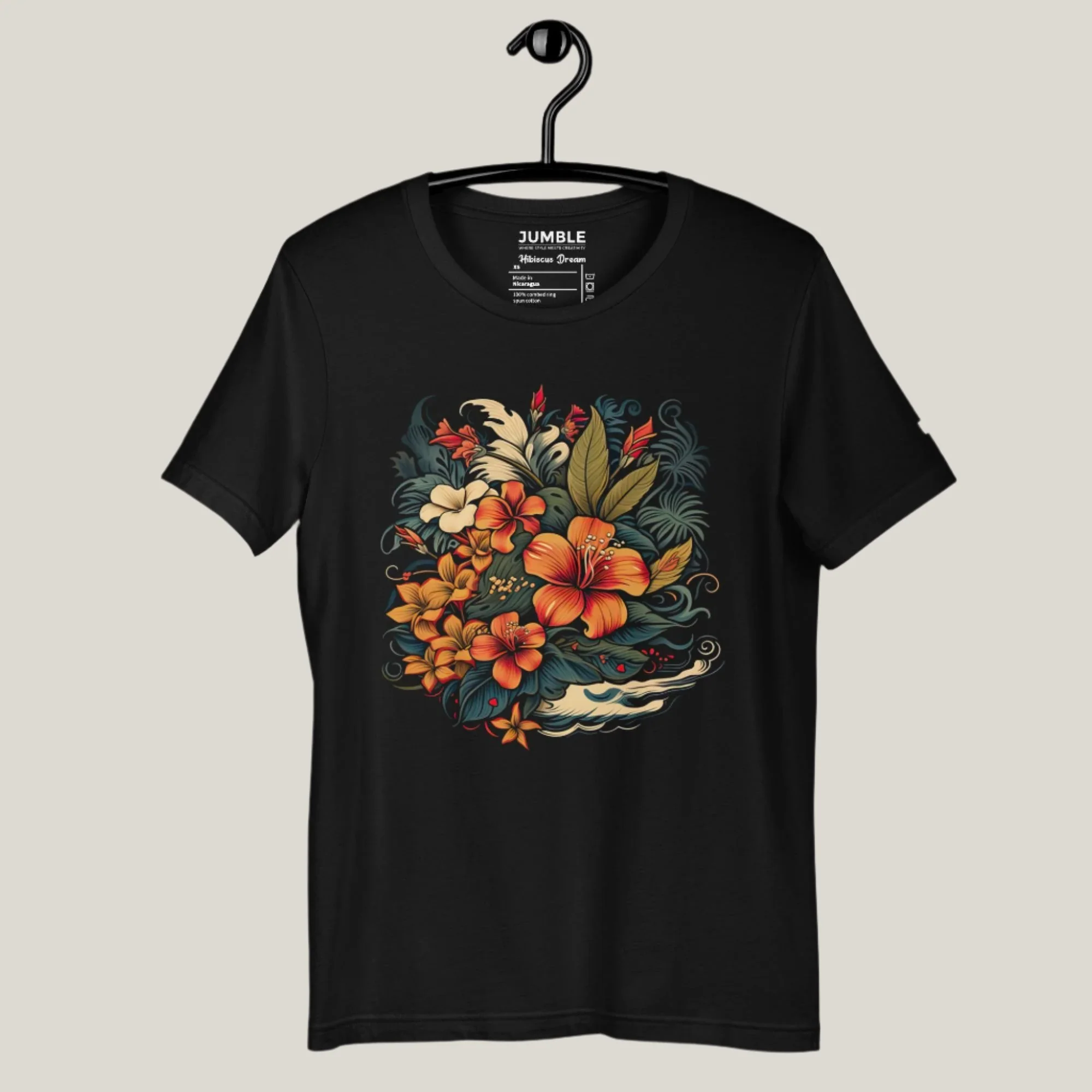 Hibiscus Dream Modern Regular Fit T-Shirt | Bella+Canvas