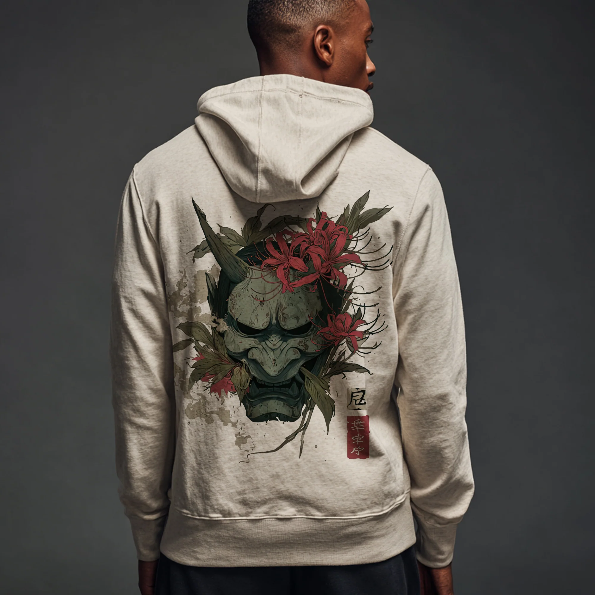 Higan no On Premium Hoodie | Cotton Heritage (back print) - Image 2