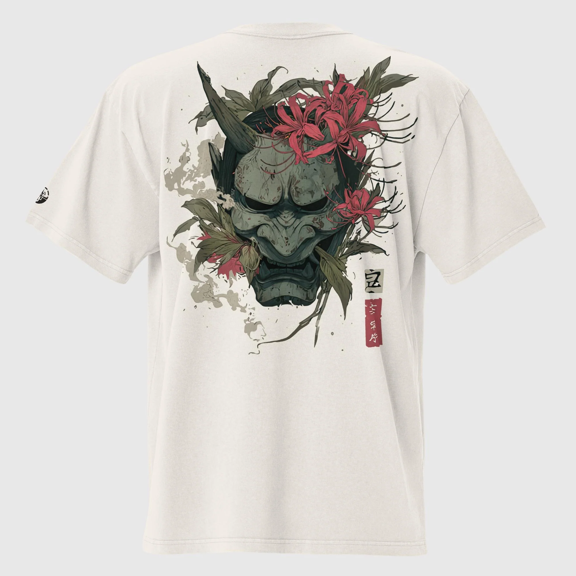 Higan no Oni Men's Oversized Faded T-Shirt (back print) | AS Colour - Image 2