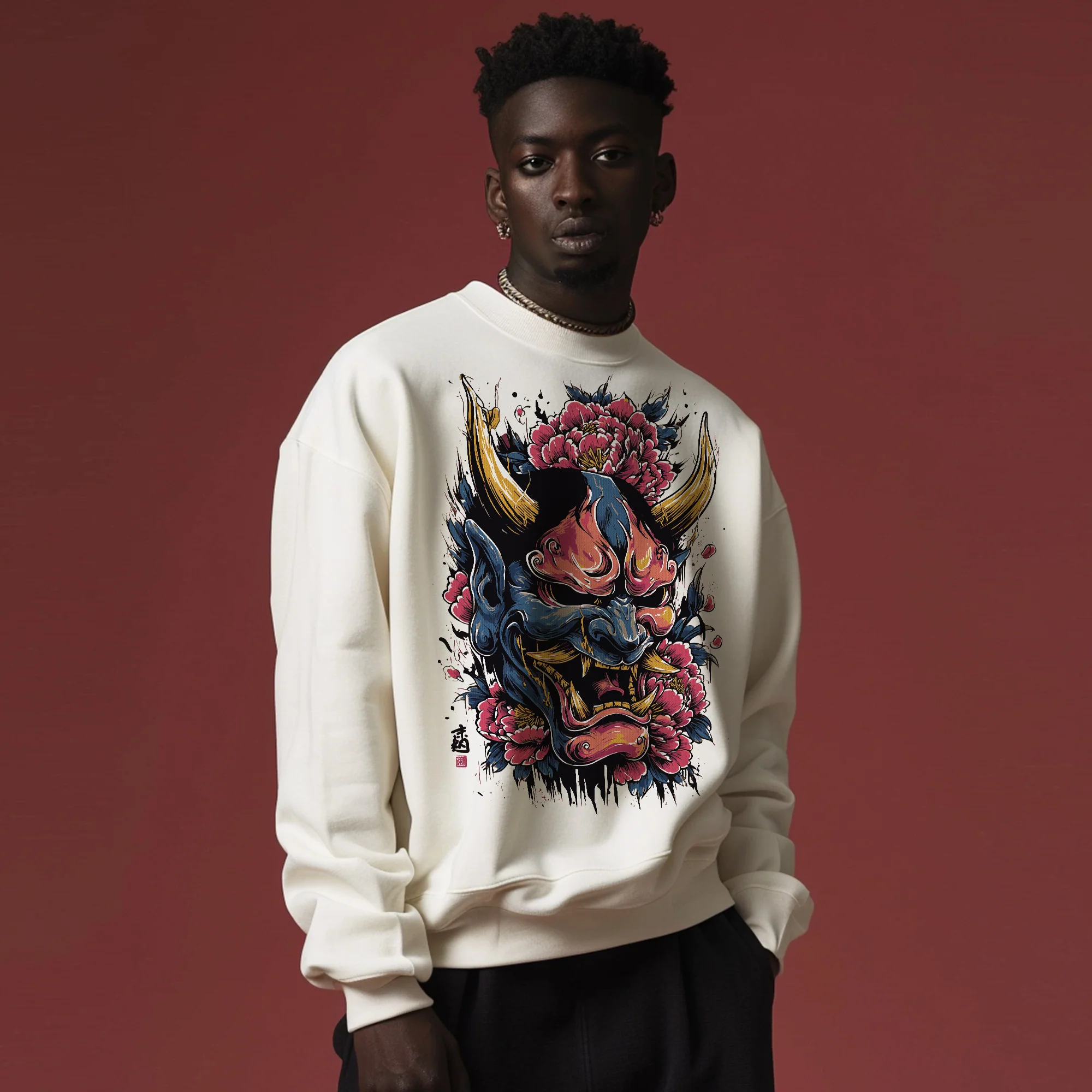 Ikari Botan Oversized Heavyweight Sweatshirt | Bella + Canvas - Image 2
