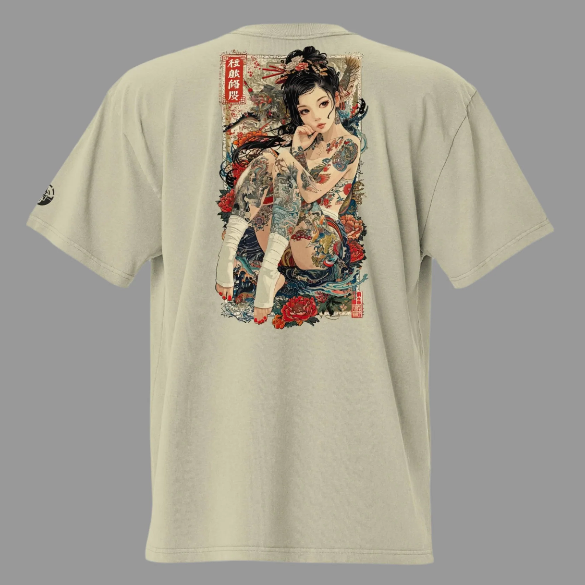 Irezumi Men's Oversized Faded T-Shirt (back print) | AS Colour - Image 7