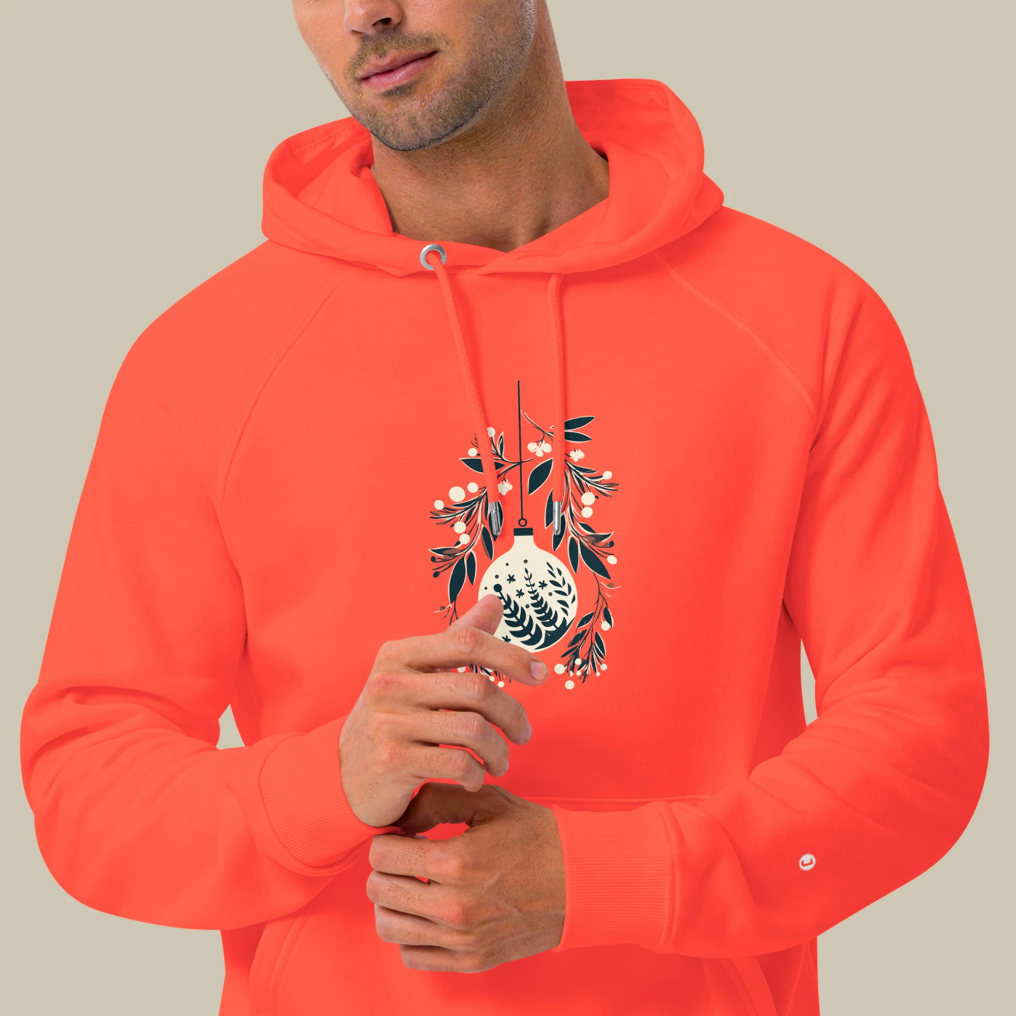 Kimono Christmas Premium Organic Raglan Hoodie | SOL'S - Image 3