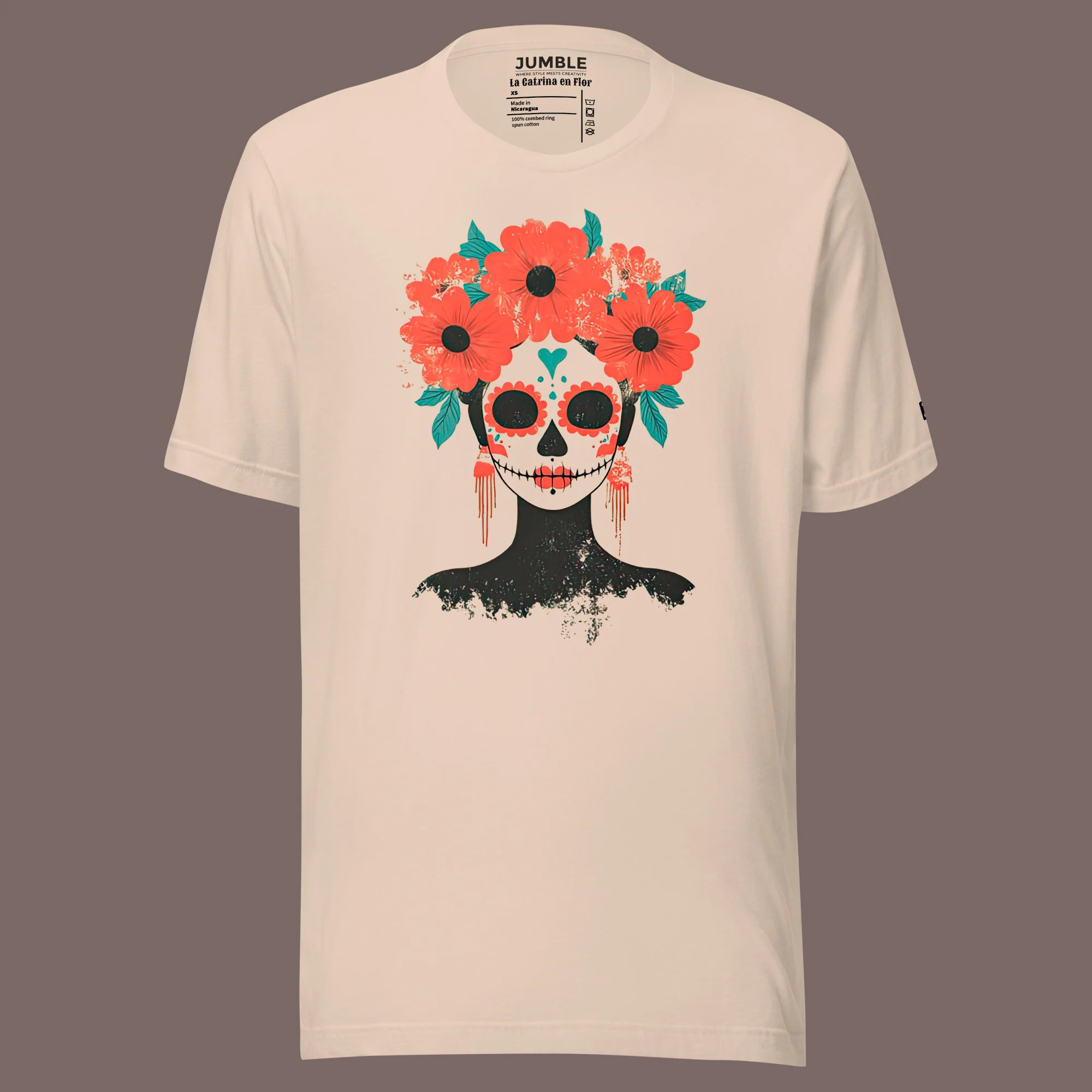 La Catrina en Flor Modern Regular Fit T-Shirt | Bella+Canvas - Image 6