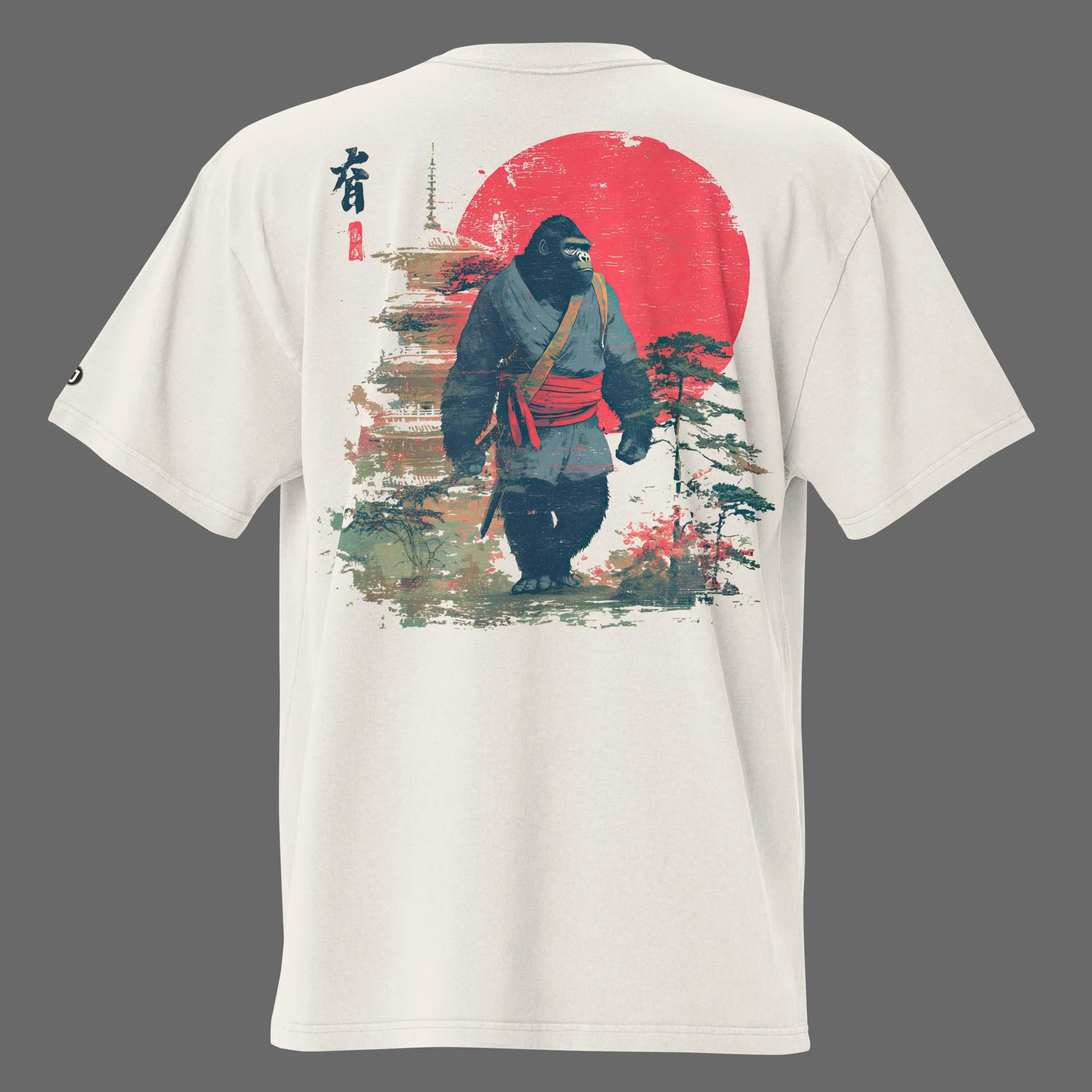 Monku Men's Oversized Faded T-Shirt (back print)  | AS Colour - Image 6