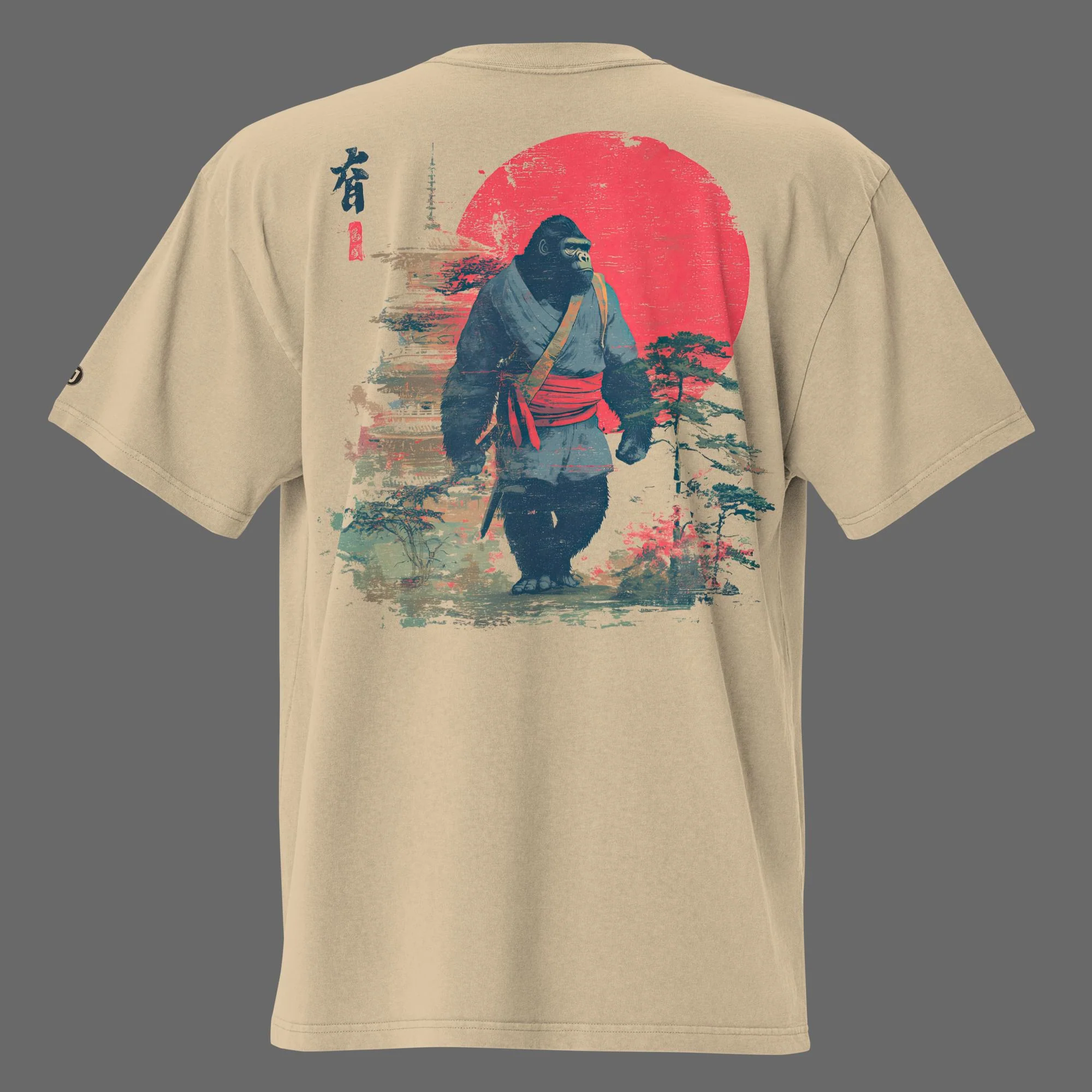 Monku Men's Oversized Faded T-Shirt (back print)  | AS Colour - Image 7