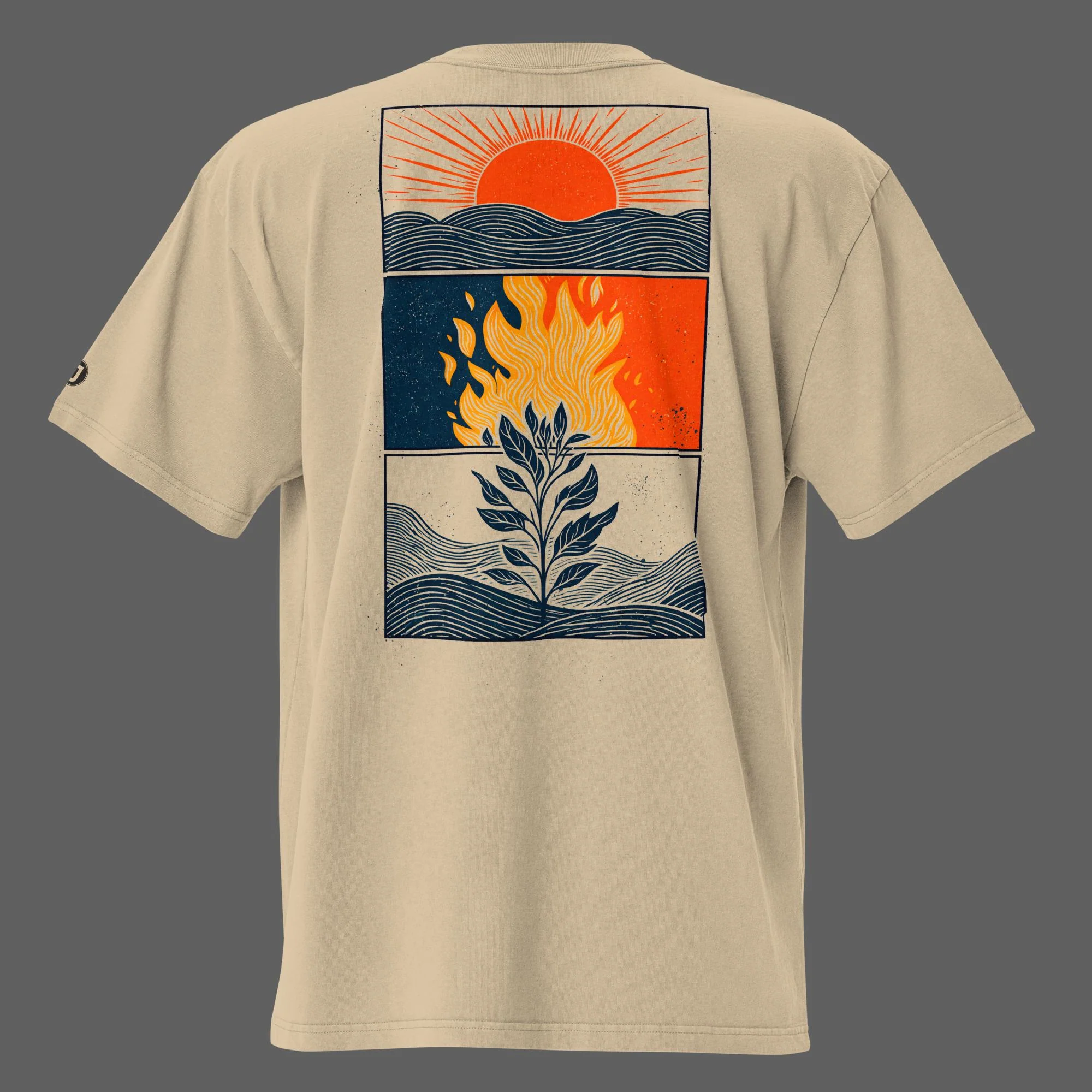 Natural Order Men's Oversized Faded T-Shirt (back print) | AS Colour - Image 3