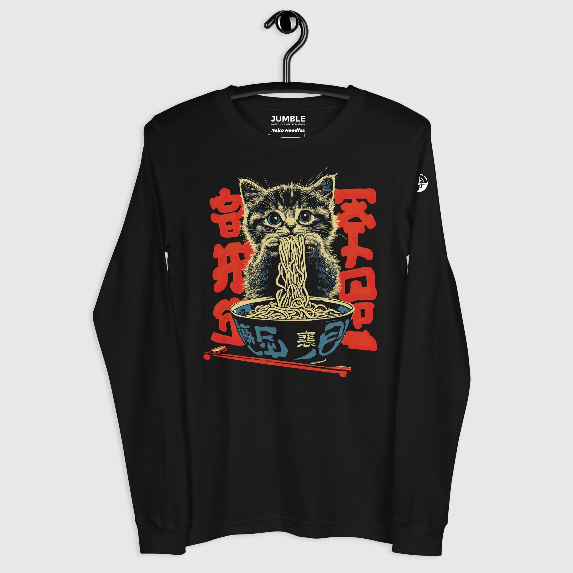 Neko Noodles Long Sleeve T-Shirt | Bella+Canvas - Image 2