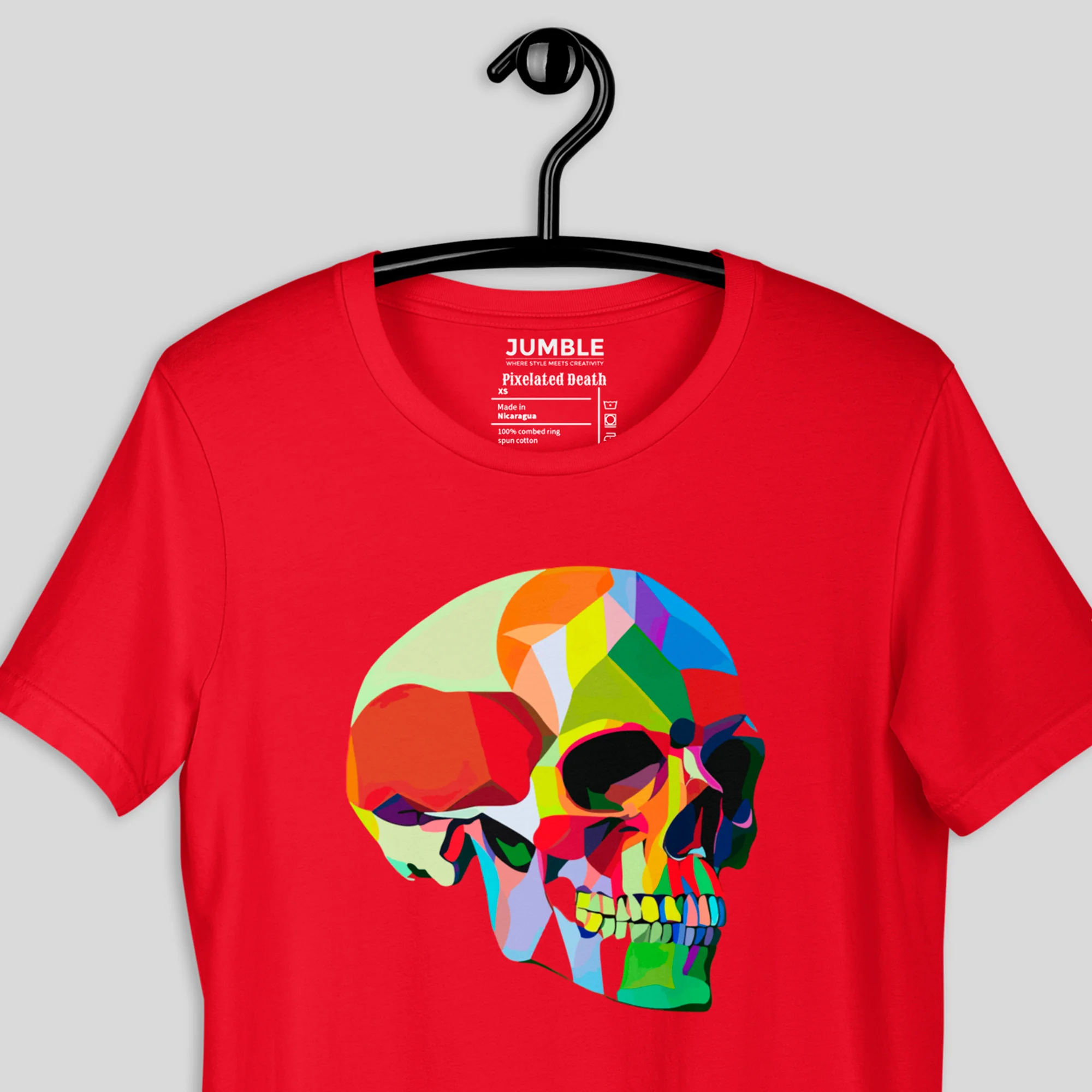 Pixelated Death Modern Regular Fit T-Shirt | Bella+Canvas - Image 3