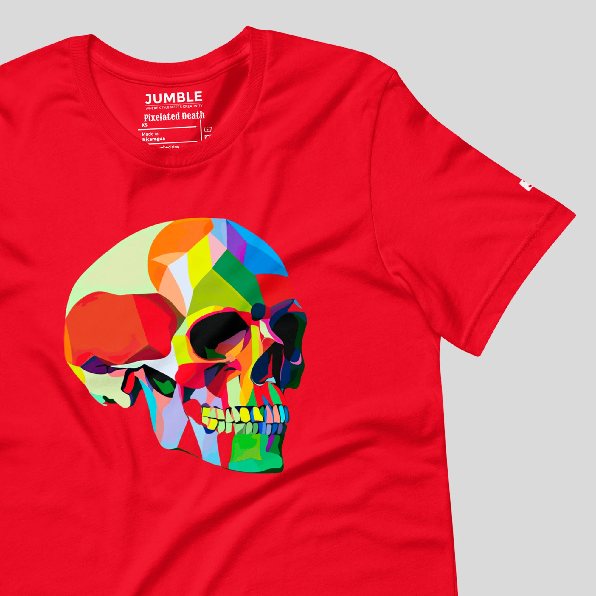 Pixelated Death Modern Regular Fit T-Shirt | Bella+Canvas - Image 5
