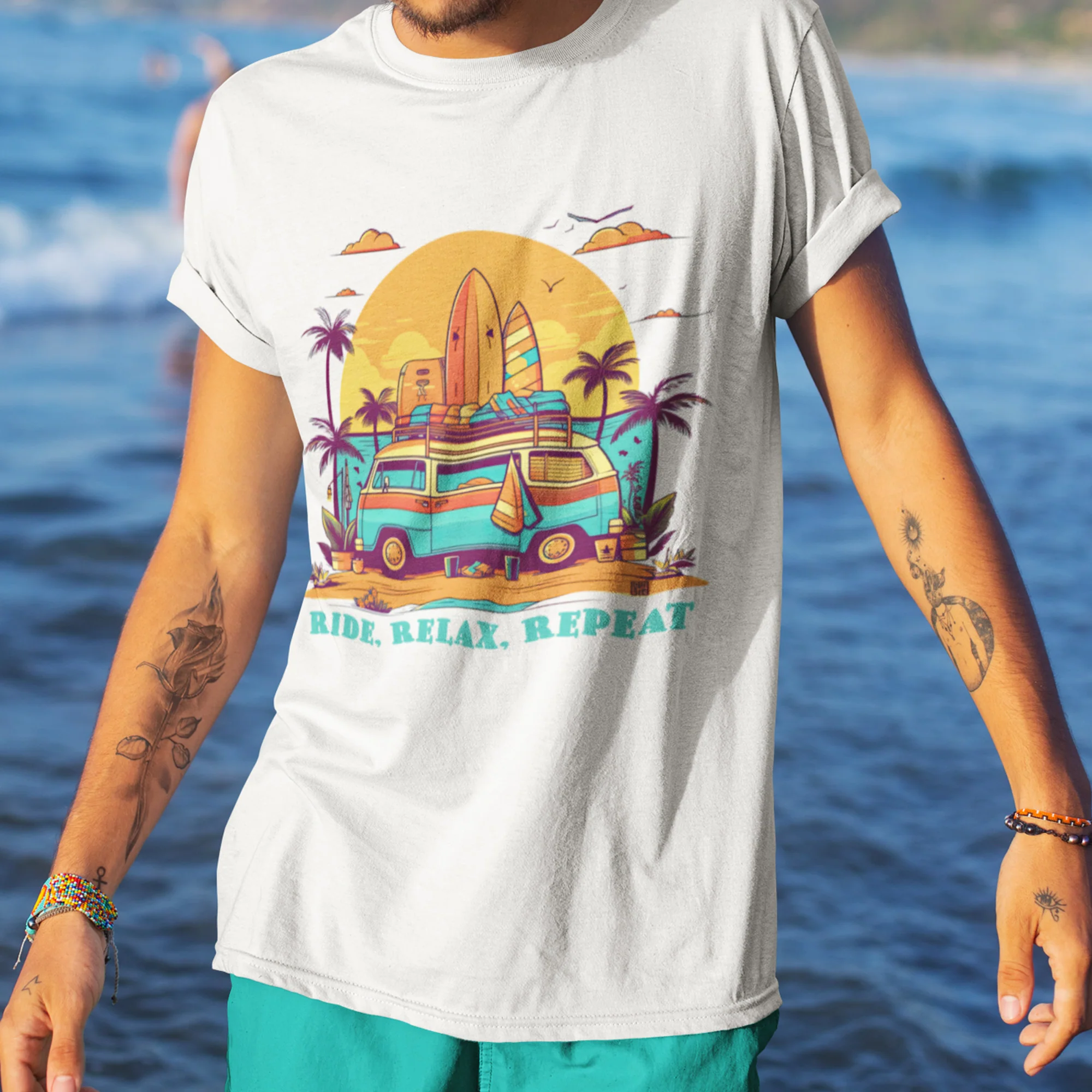 Ride, Relax, Repeat Modern Regular Fit T-Shirt | Bella+Canvas - Image 9