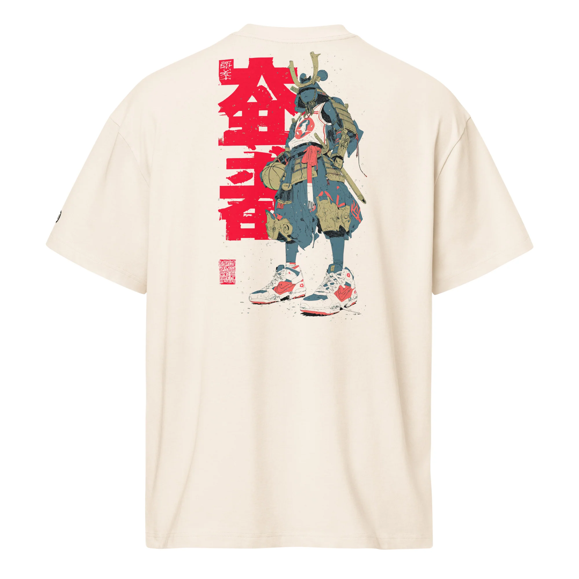 Shogun Dunk Men’s Boxy Heavyweight T-Shirt (Back Print)  | Cotton Heritage - Image 5