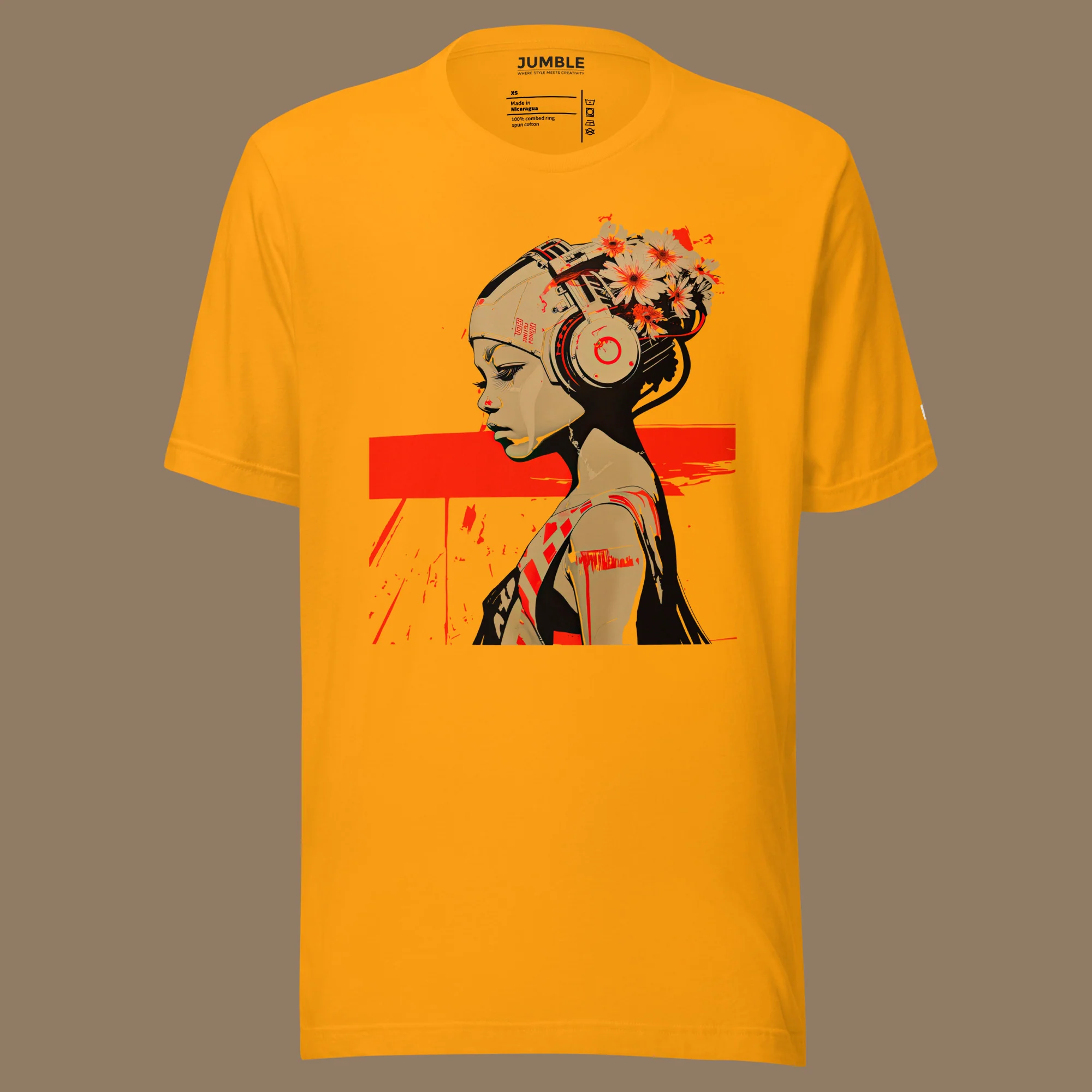 Techno Bloom Modern Regular Fit T-Shirt | Bella+Canvas - Image 12