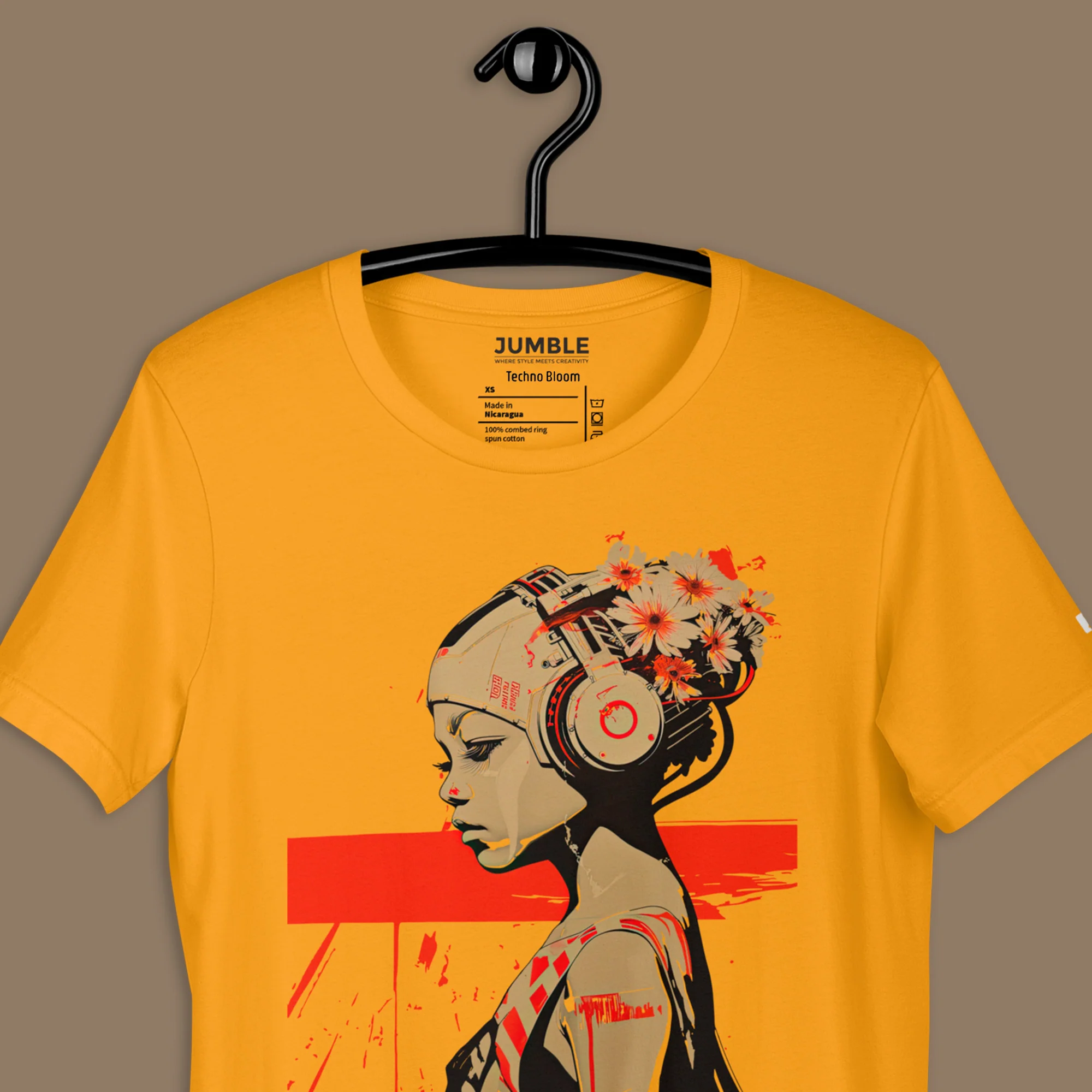 Techno Bloom Modern Regular Fit T-Shirt | Bella+Canvas - Image 13