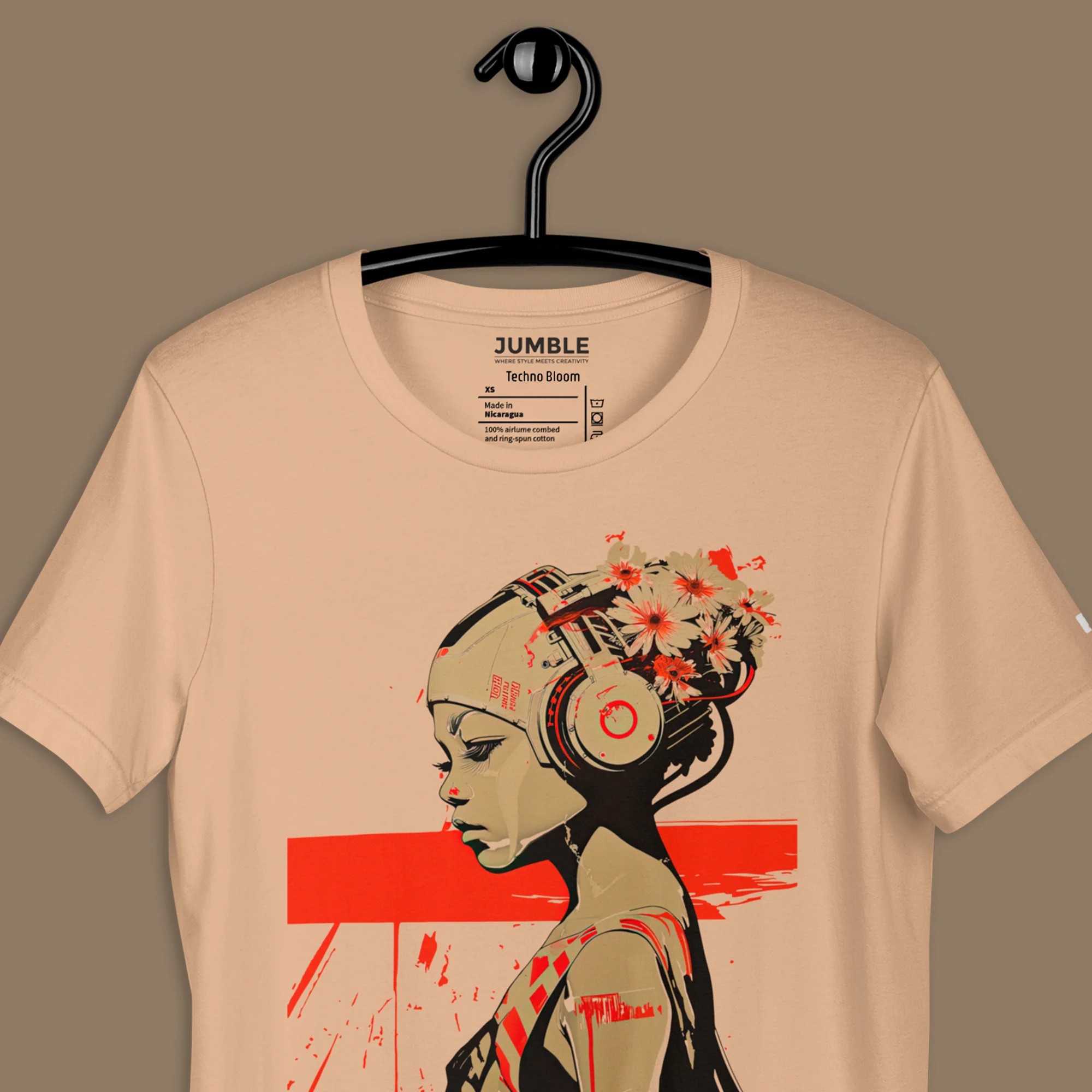 Techno Bloom Modern Regular Fit T-Shirt | Bella+Canvas - Image 18