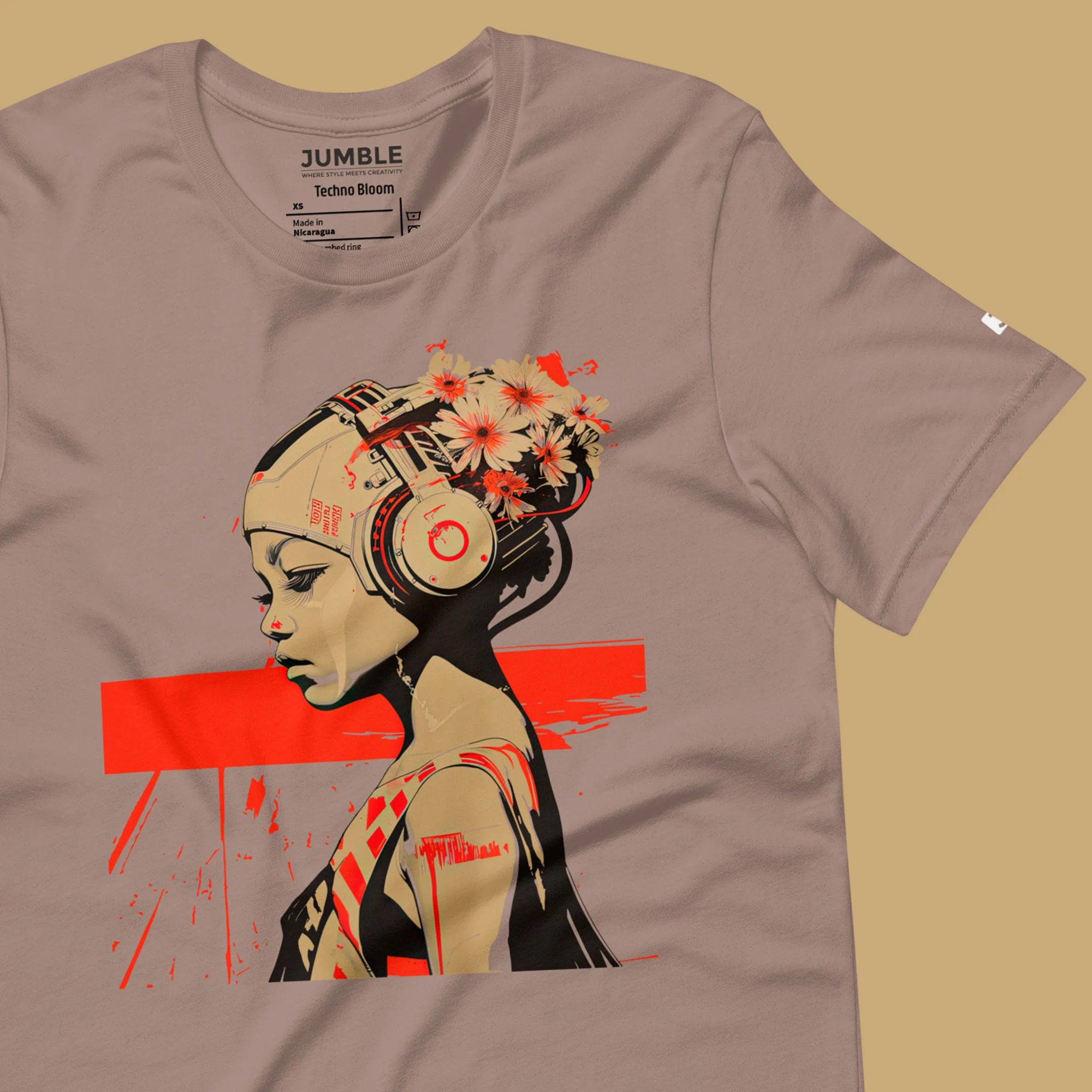 Techno Bloom Modern Regular Fit T-Shirt | Bella+Canvas - Image 4