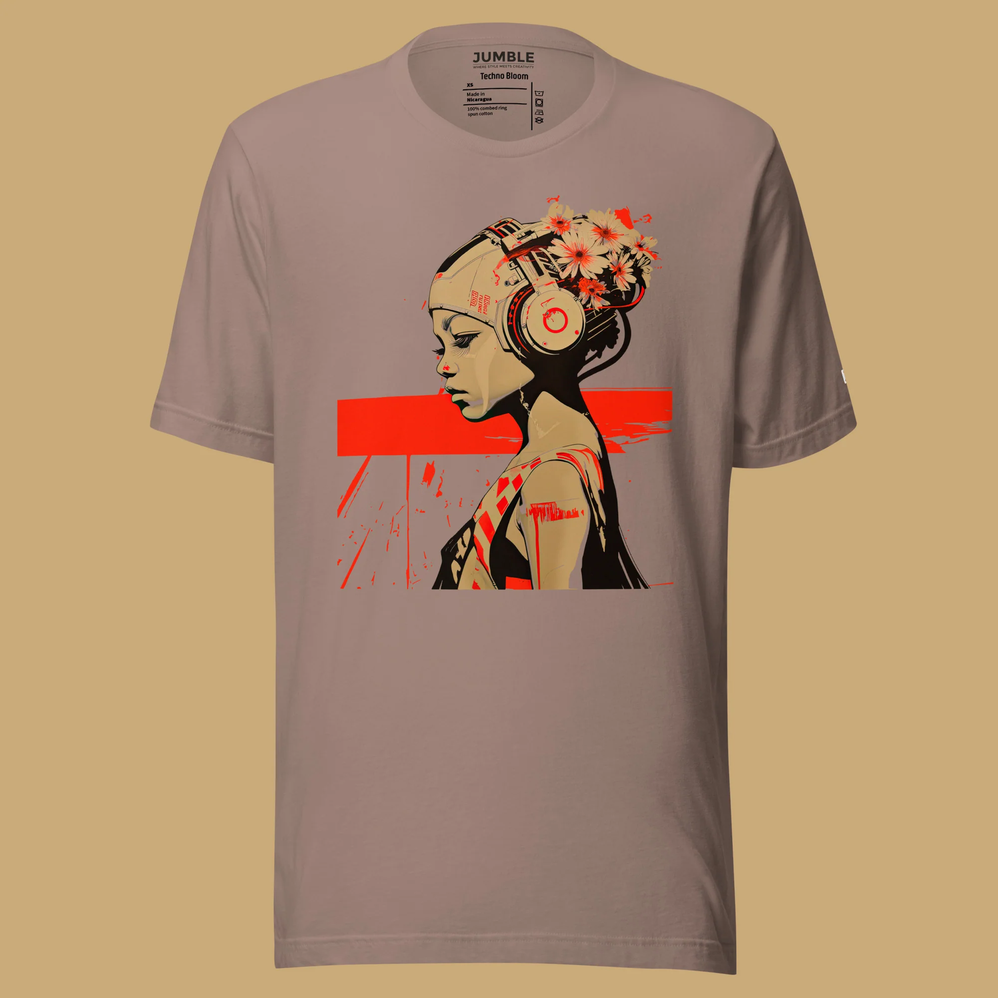 Techno Bloom Modern Regular Fit T-Shirt | Bella+Canvas - Image 6
