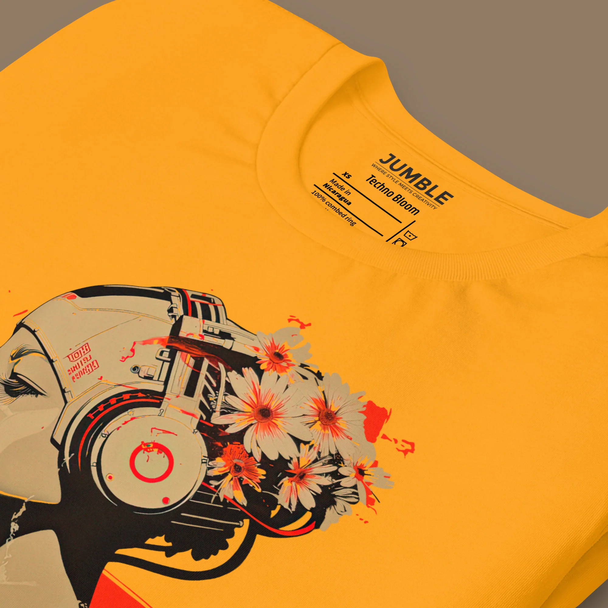 Techno Bloom Modern Regular Fit T-Shirt | Bella+Canvas - Image 9