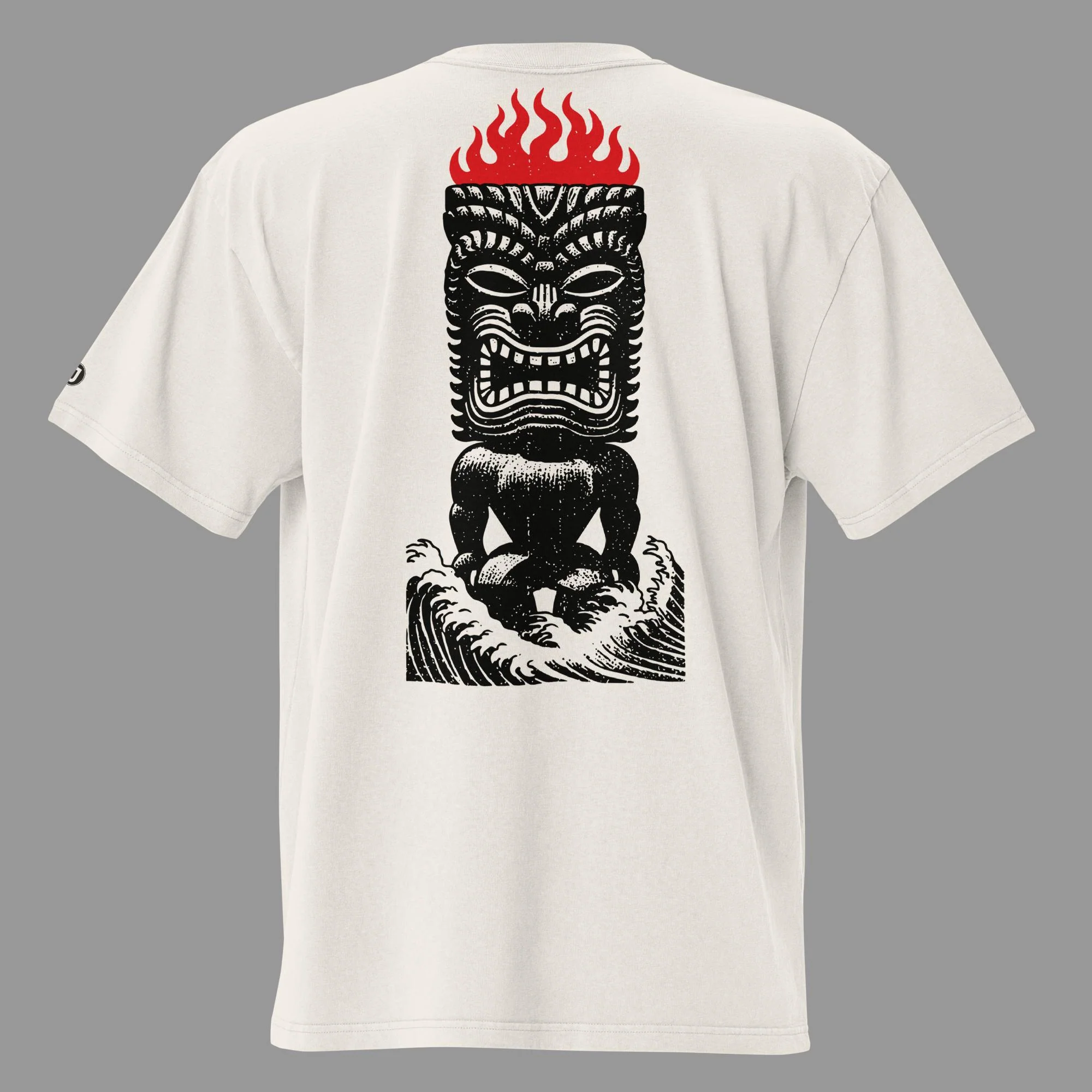 Tiki Inferno Men's Oversized Faded T-Shirt (back print)  | AS Colour - Image 3