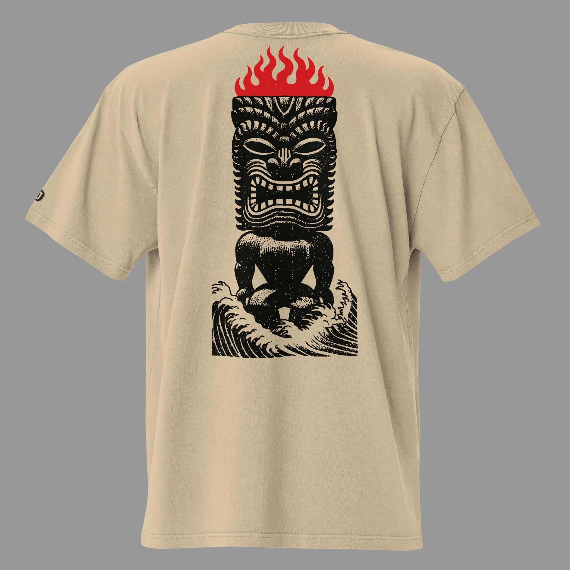 Tiki Inferno Men's Oversized Faded T-Shirt (back print)  | AS Colour - Image 4